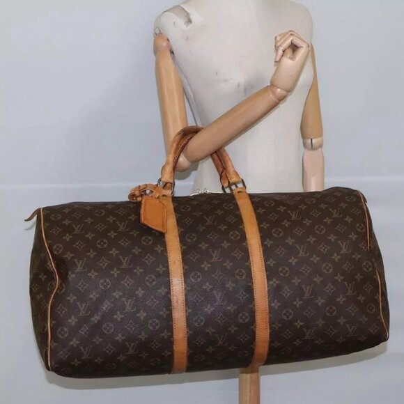 LOUIS VUITTON Monogram Keepall 60 Boston Bag M41422 LV Authentic - Picture 1 of 16